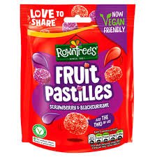 Rowntree fruit pastilles strawberry & blackcurrant 143g